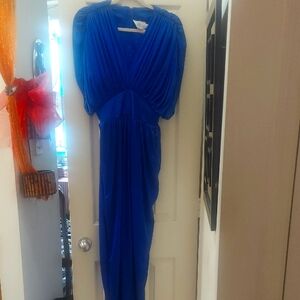 Royal Blue Cowl Neck Maxi Jumpsuit with Dolman Sleeves